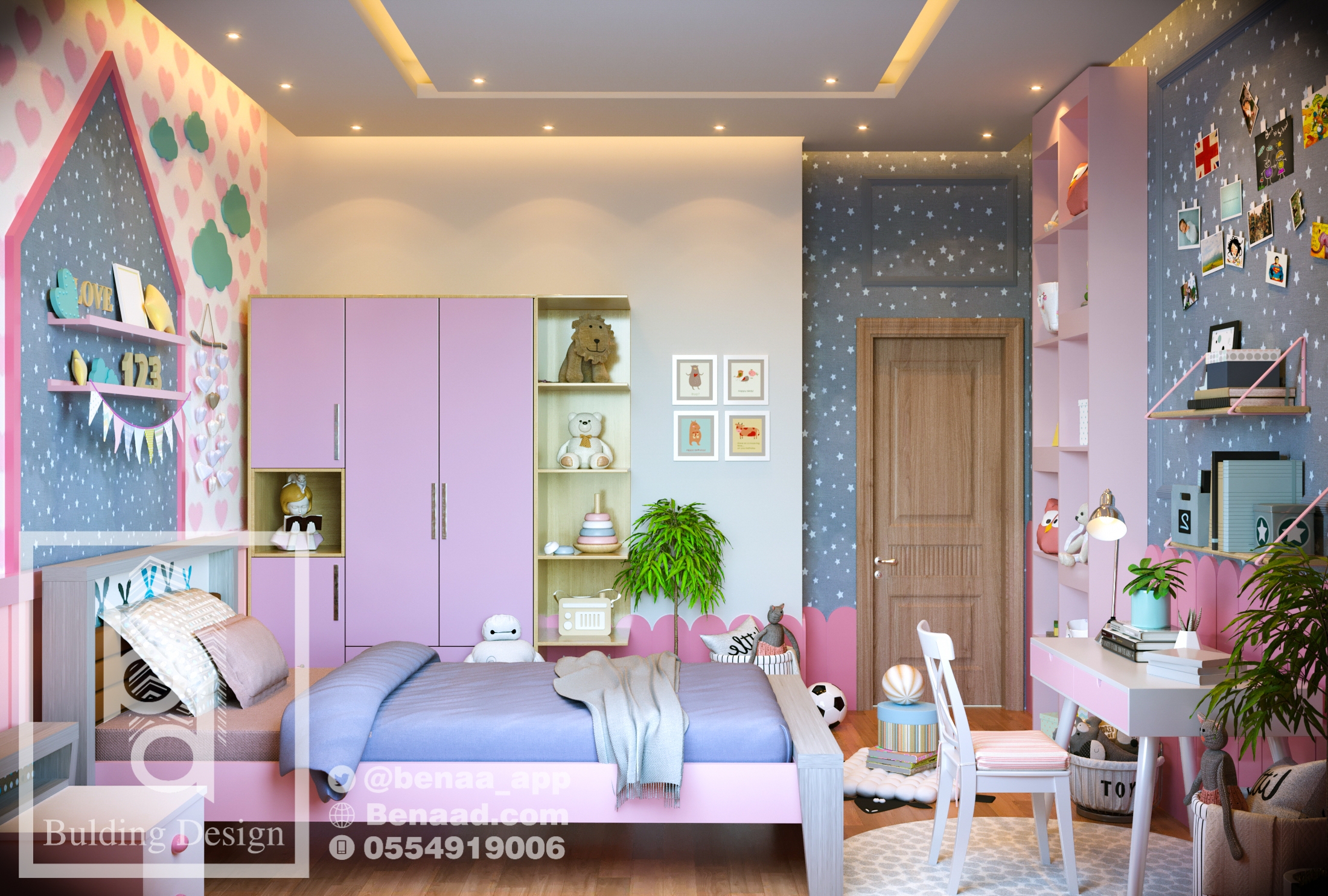 تصميم غرفة اطفال بنات