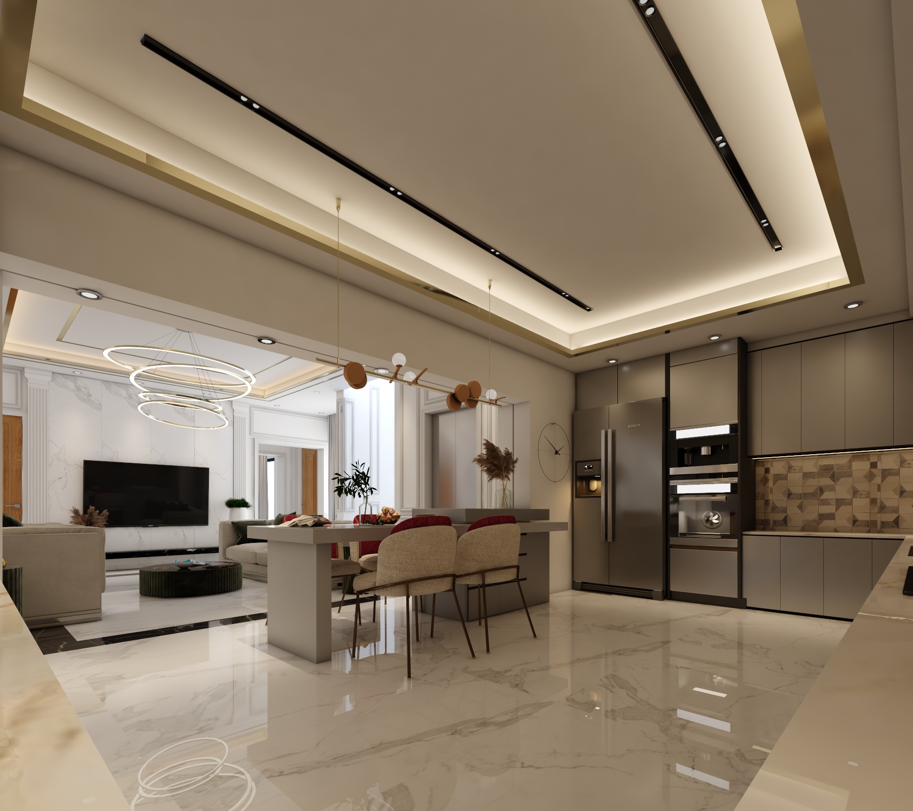 صالةمعيشة +مطبخ